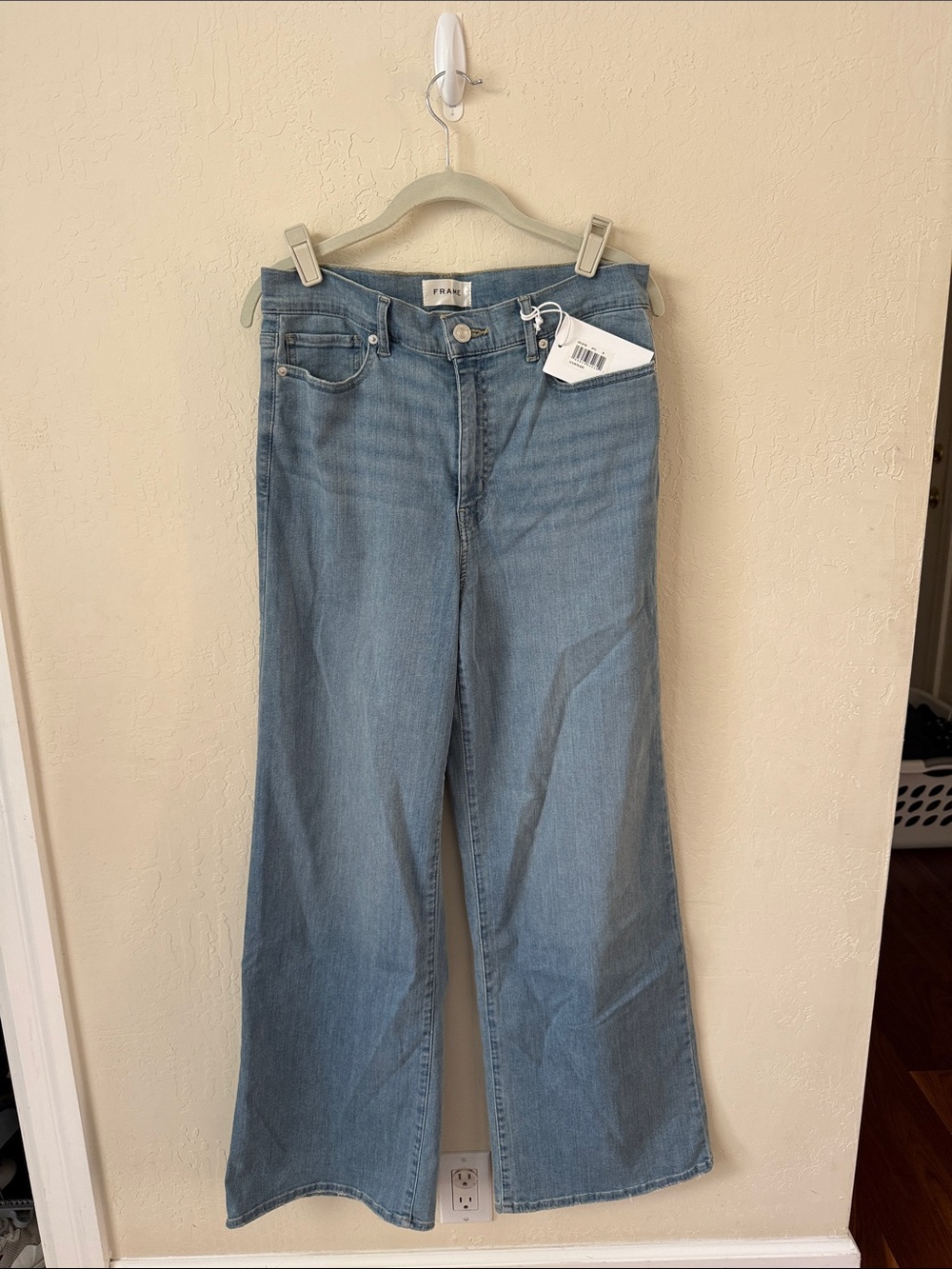 Frame Le Slim Palazzo Light Blue High-Rise Wide-Leg Jeans